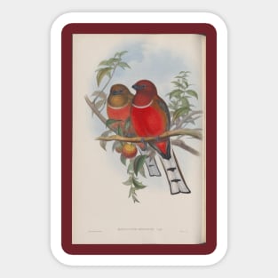 Two Red Birds Sticker